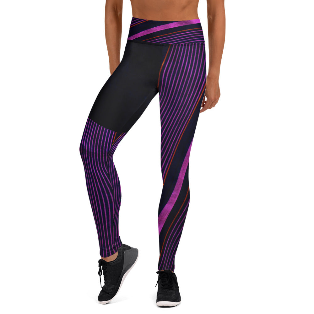 Dance Leggings. Yoga Pants. Gym or Workout High Waist Leggings. "Peppermint" Streetwear by WickedYo.